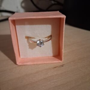 Solitaire Simulated Diamond Ring in Silver